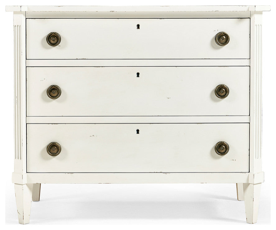 Swedish White Painted Commode 38"