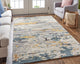 Weave & Wander Everley Wool Rug, Warm Beige/Blue, Rug, Gray, 10'x14'