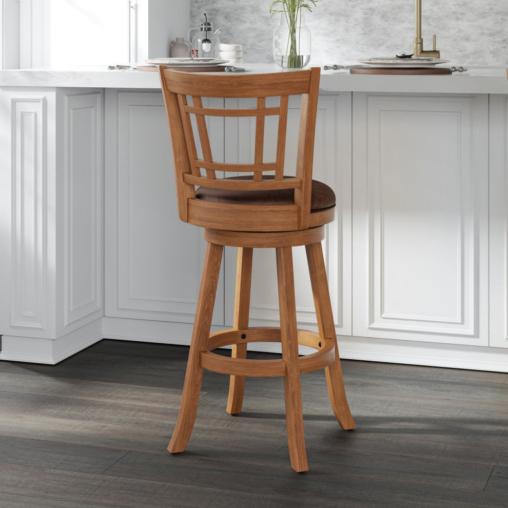 Fairfox Wood Swivel Stool, Barstool