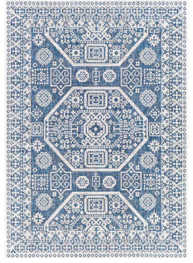 Surya Eagean EAG-2358 7'10" Square Rug, Bright Blue/Navy/Pale Blue/White