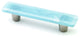 Shell Unique Handmade Glass Cabinet Hardware, 3" cc Pull Handle, Powder Mist