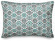 Square Flowers in Blue Throw Pillow