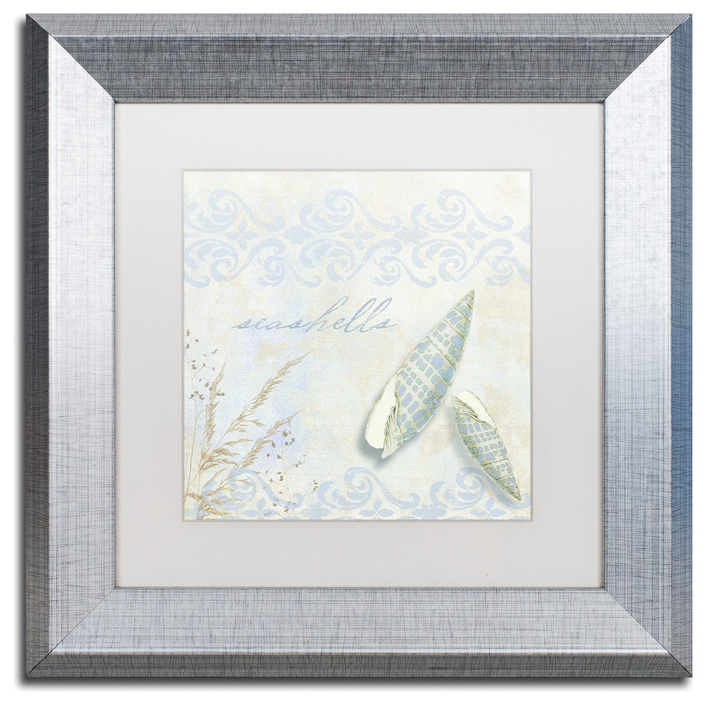 Color Bakery 'She Sells Seashells II', Silver Frame, White Mat, 11x11