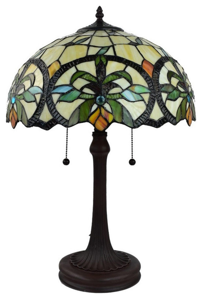 Amora Lighting AM313TL16B Tiffany Style Multi-Color Table Lamp 23 Inches Tall