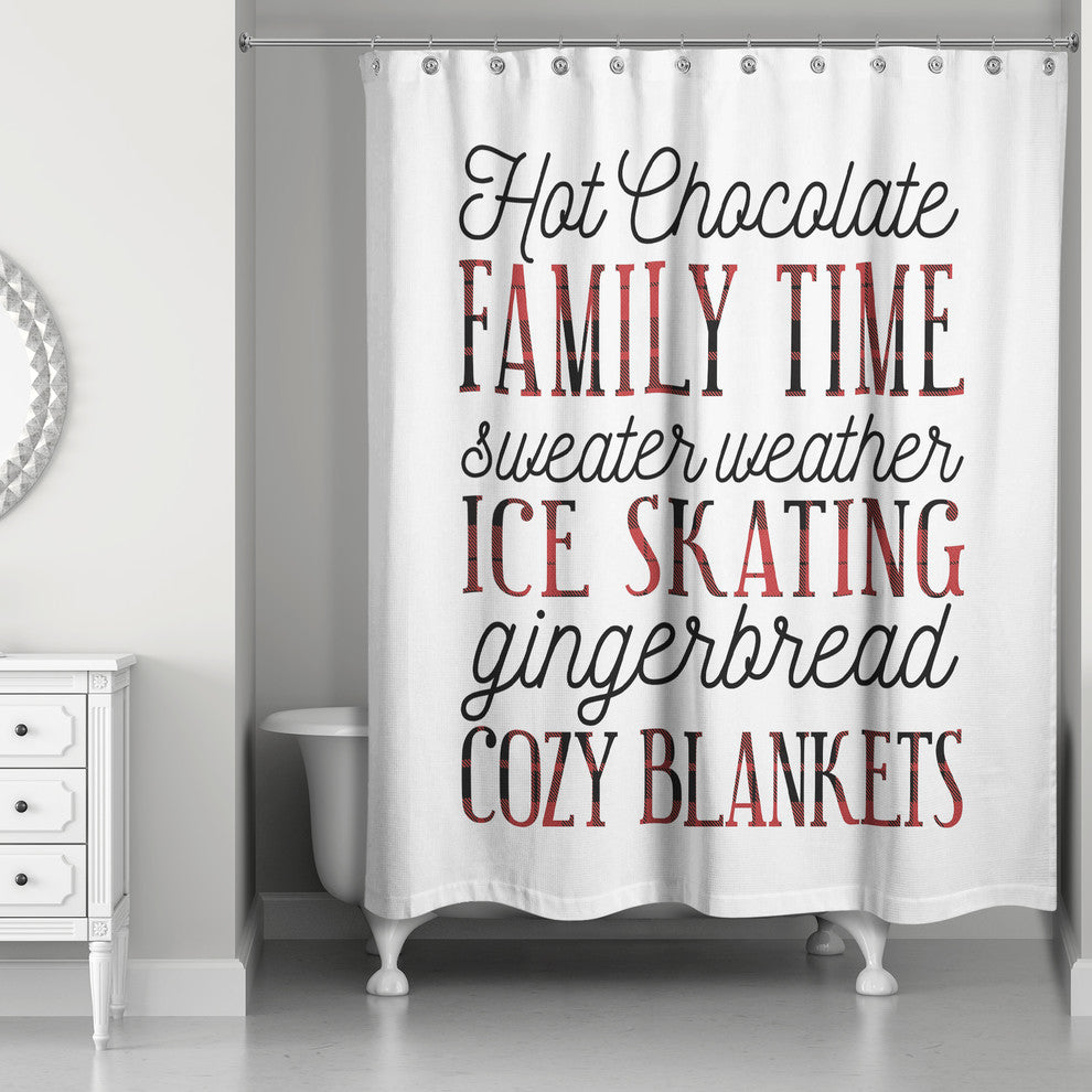 Plaid Winter Things 71x74 Shower Curtain