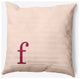 18" x 18" Modern Monogram Indoor/Outdoor Polyester Throw Pillow, Cranberry
