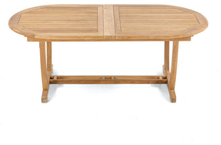 13-Piece Outdoor Teak Dining Set: 117" Masc Oval Table, 12 Clip Stacking Chairs