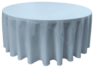 LA Linen Round Polyester Poplin, Light Blue, 108" Round