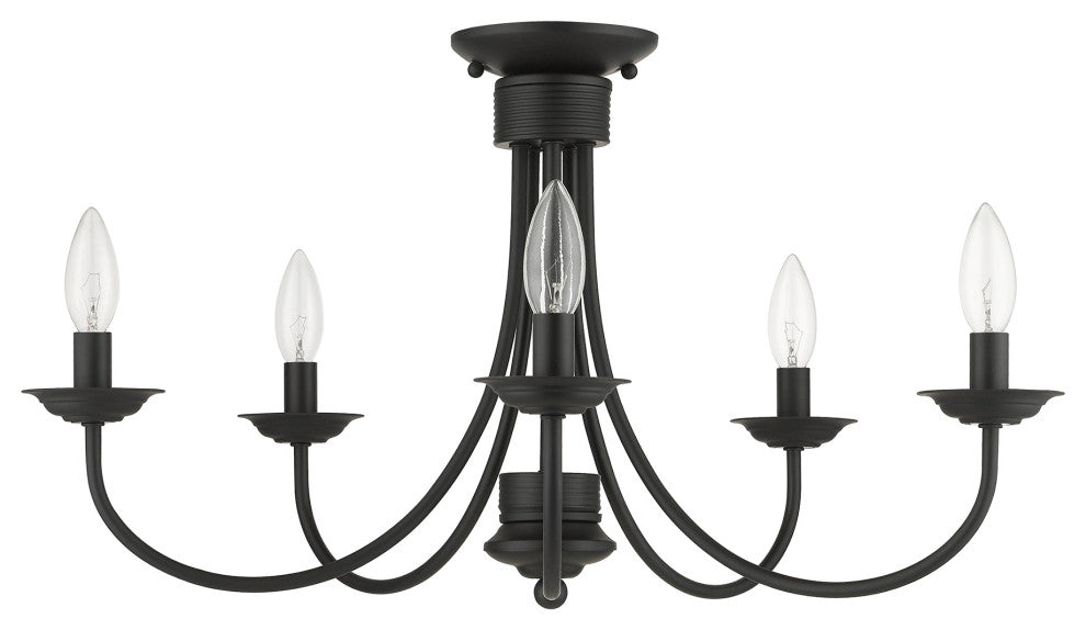 Livex Lighting Estate 5-Light Black Large Semi-Flush