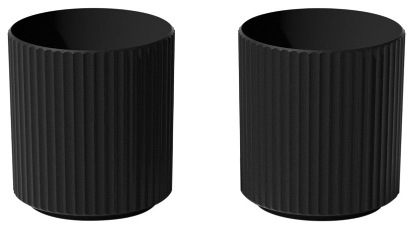Veradek Demi Series Planter, Black, 12", 2 Pack