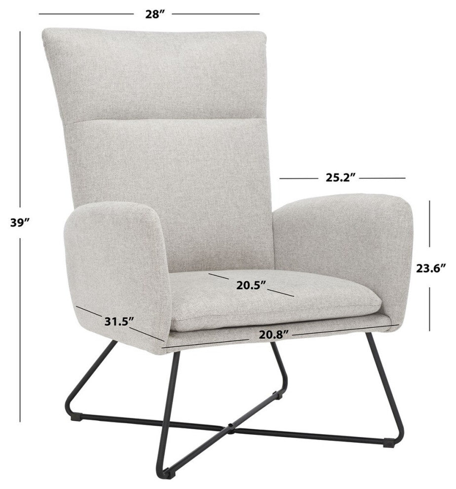 Safavieh Coleman Arm Chair, Light Grey
