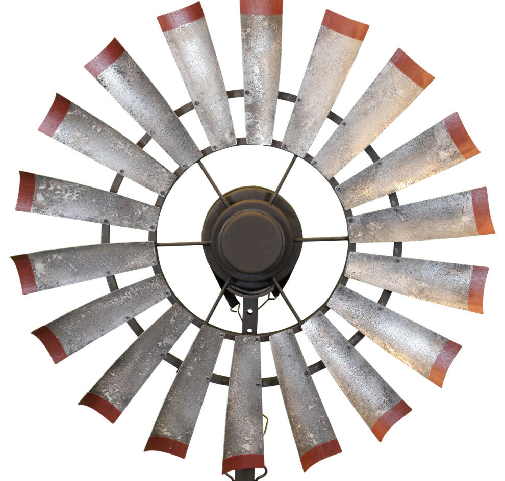 52 Inch Brahman Tinge With Rustic Red Tips Windmill Ceiling Fan | The America