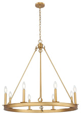 Barclay 8-Light Chandelier, Rubbed Brass