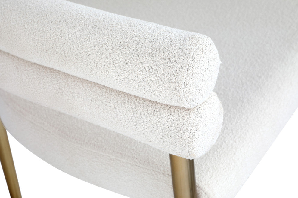Brielle Boucle Fabric Upholstered  Dining Chair (Set of 2), Cream