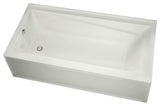 MAAX Exhibit Rectangular Acrylic Soaking Bathtub with Left-Hand Drain, White