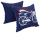 Spun Polyester 17" Double-Sided Outdoor Throw Pillows, Set of 4, Patriotic Bike