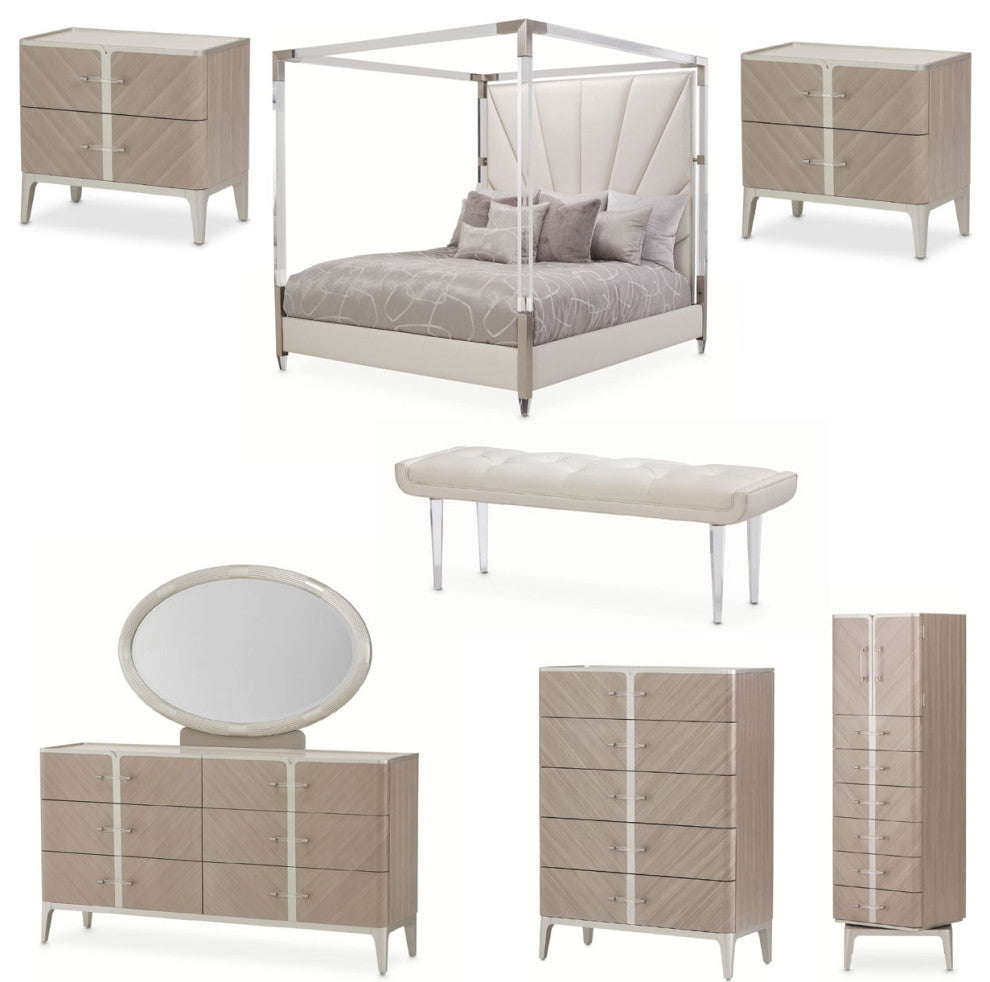 AICO Furniture Lanterna 8 Piece King Bedroom Set