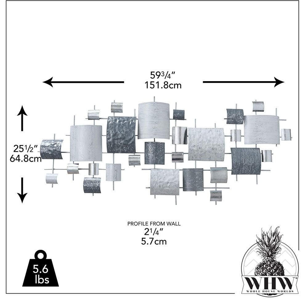 Modernist Floating Squares Wall Decor, 59.75 Inches