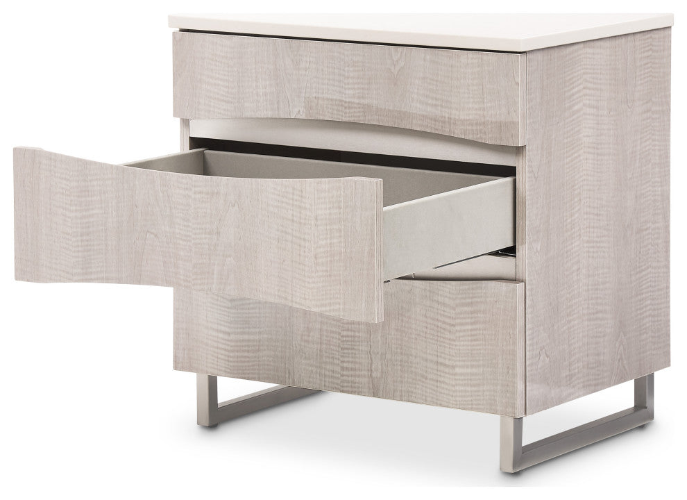 Marin 3-Drawer Nightstand - Greige
