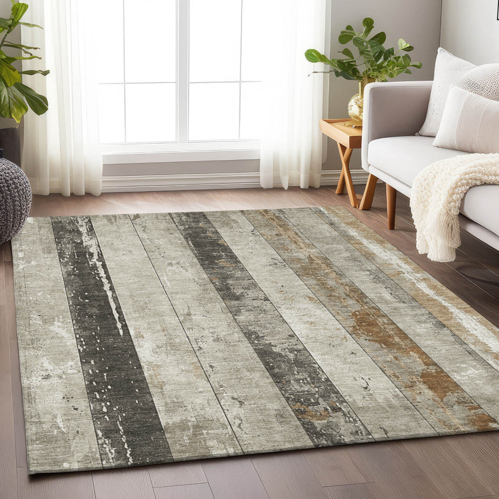 Machine Washable Indoor/Outdoor Chantille ACN1868 Beige 8' x 10' Rug