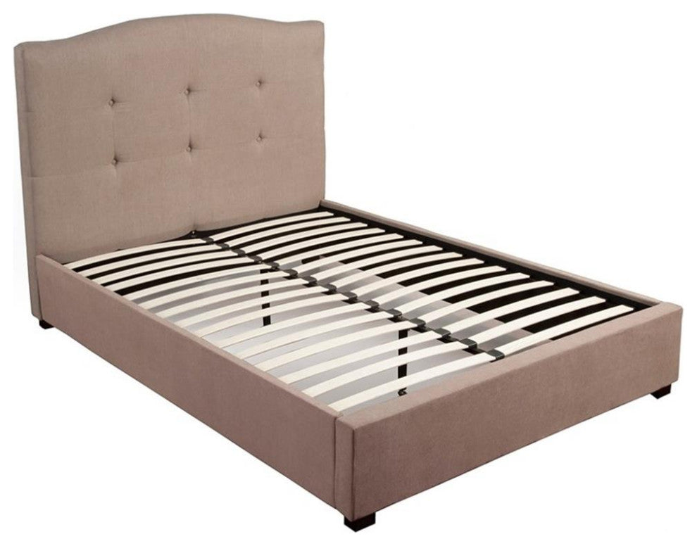 Alpine Furniture Amanda Full Tufted Upholstered Bed, Haskett/Jute