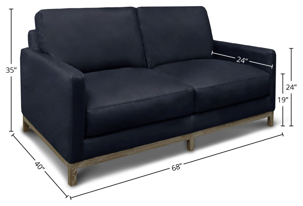 Monterrey 68" Wide Upholstered Love Seat, Napa Admiral