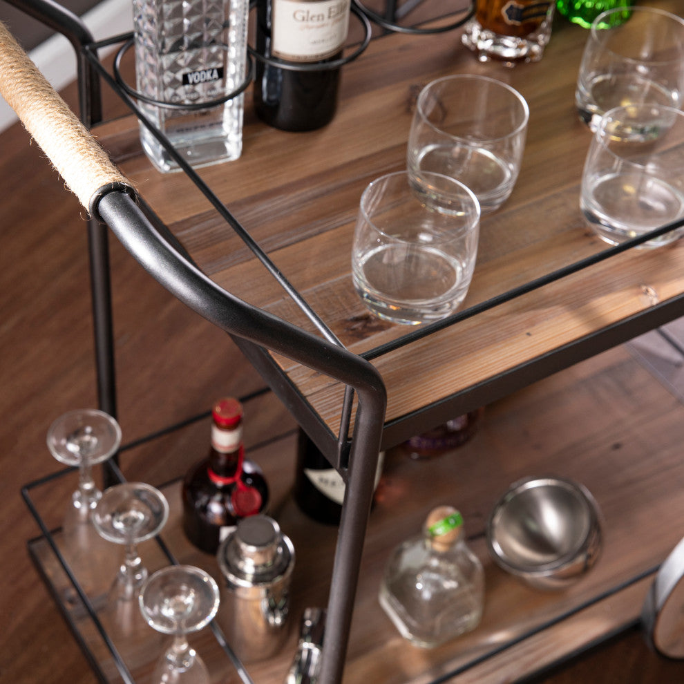 Beverley Reclaimed Wood Bar Cart