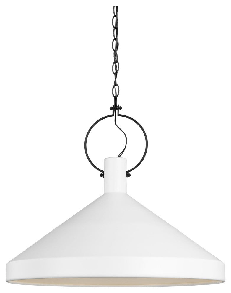 Lyon Large One Light Pendant, Matte White