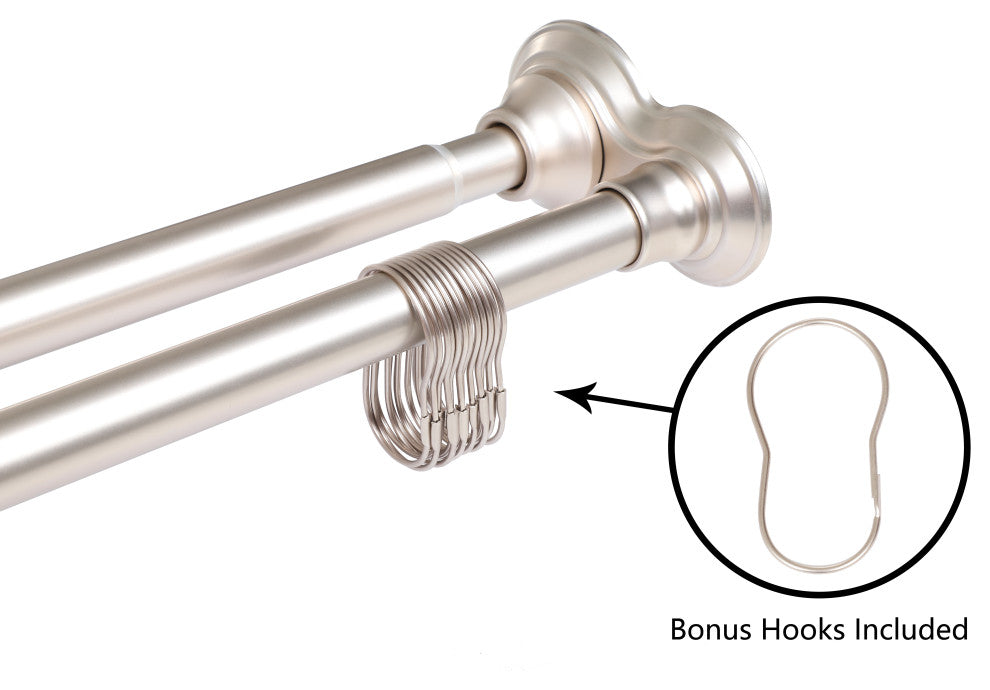 Utopia Alley Rustproof Aluminum Double Tension Straight Shower Curtain Rod 42-72, Brushed Nickel