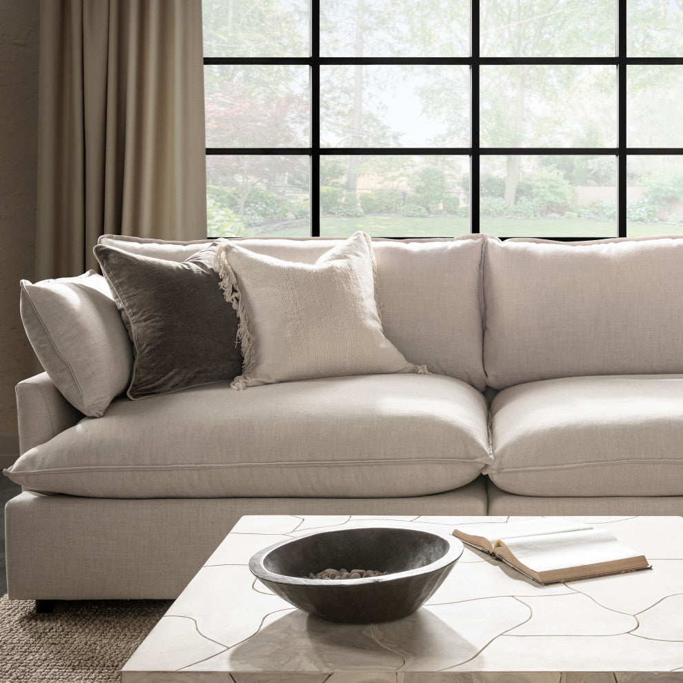 Volta 22x22 Linen Blend Fabric Throw Pillow