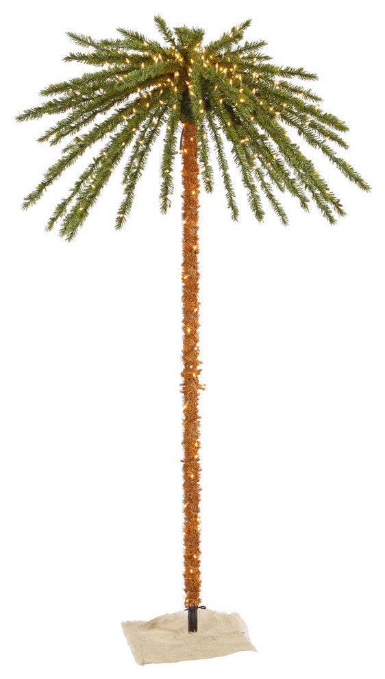 Vickerman 7'' Outdoor Palm Tree, Dura-Lit 500 Clear 73T
