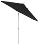 9' Matted White Collar Tilt Crank Lift Aluminum Umbrella, Sunbrella, Black