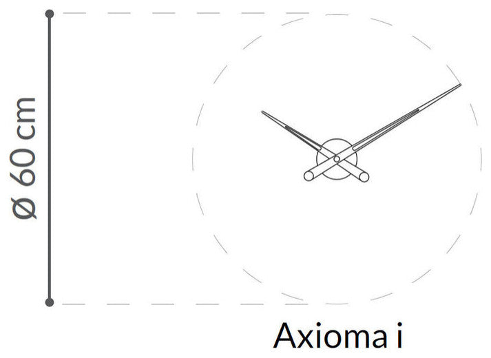 Nomon AXIOMA I Clock, Chrome/Steel, Red