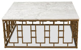 Square Mid Century Marble Top Coffee Table
