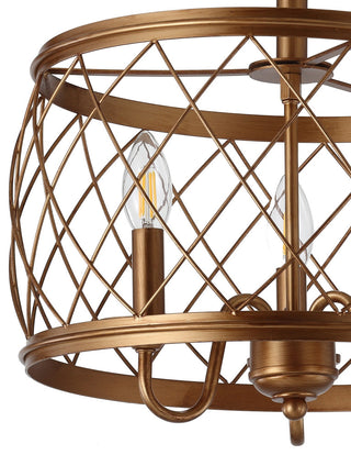 Eleanor 15" Metal LED Flush Mount Ceiling Light, Antiqued Gold