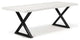 Brooks Dining Table, White Wash, Black, 40"x79",X-Base