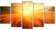 Sand Landscape with Sun, Large Landscape Canvas Art Print, 60"x32", 5 Panels
