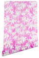 Deny Designs Schatzi Brown Maui Palm 2 Pink Wallpaper, Pink, 2'x8'