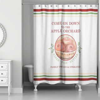 Apple Orchard Stripes 71x74 Shower Curtain