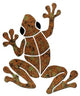 Small Frog Ceramic Swimming Pool Mosaic 6", Dark Brown