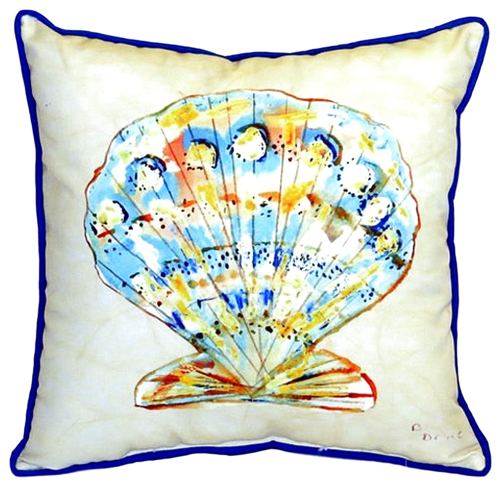 Teal Scallop Small Indoor/Outdoor Pillow 12x12 - Set of Two