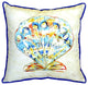 Teal Scallop Small Indoor/Outdoor Pillow 12x12 - Set of Two