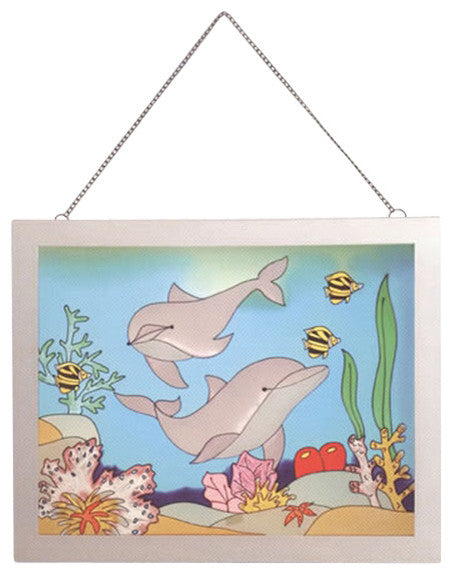 Dolphins Stained Glass