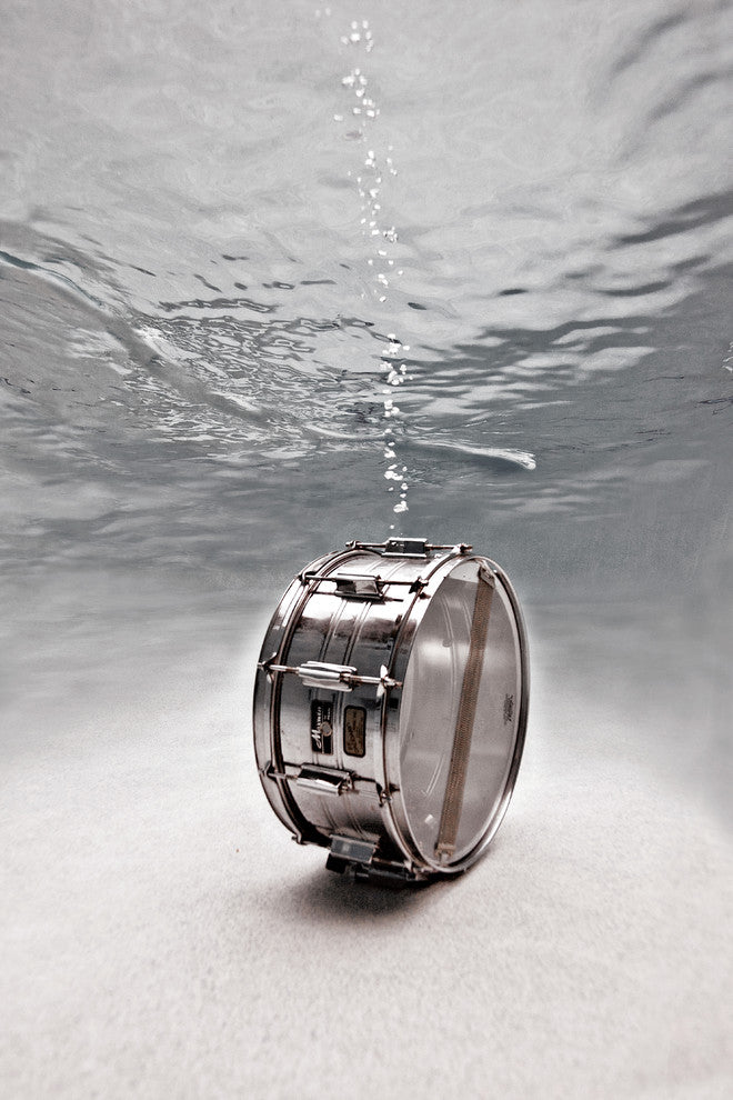 Underwater Drum "Washed Out Tom" Photograph, 16x24, Photographic Print