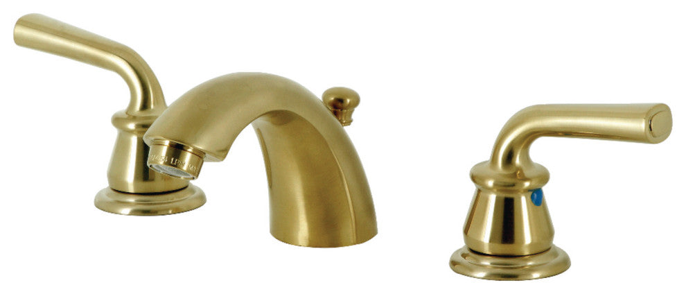 Kingston Brass KB957RXLSB Mini-Widespread Bathroom Faucet, Pop-Up Drain