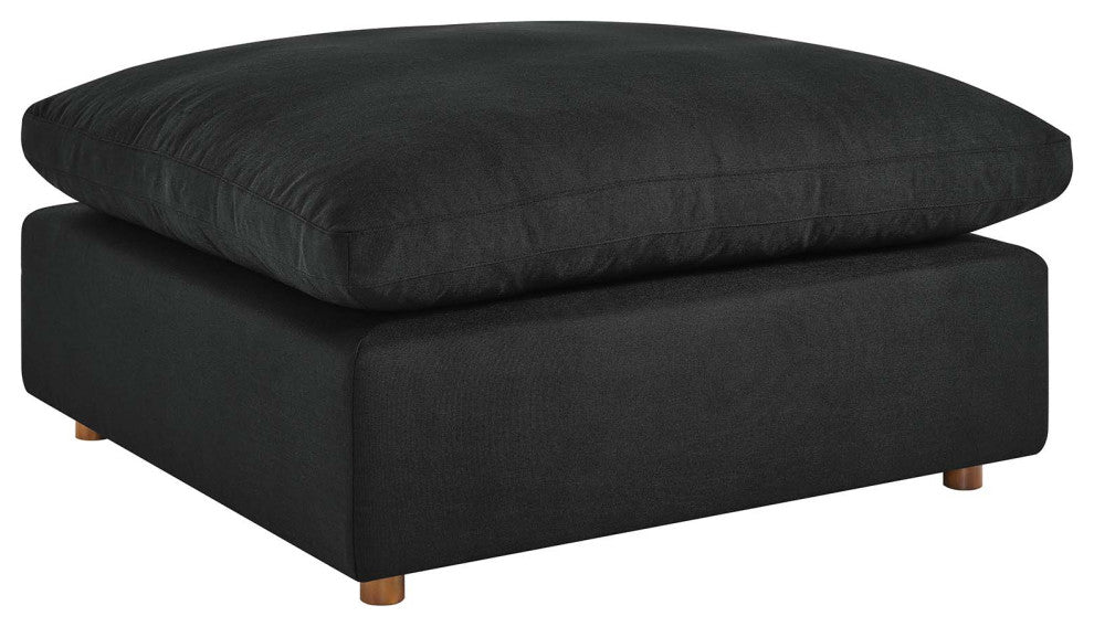 Commix Down Filled Overstuffed Ottoman, Black