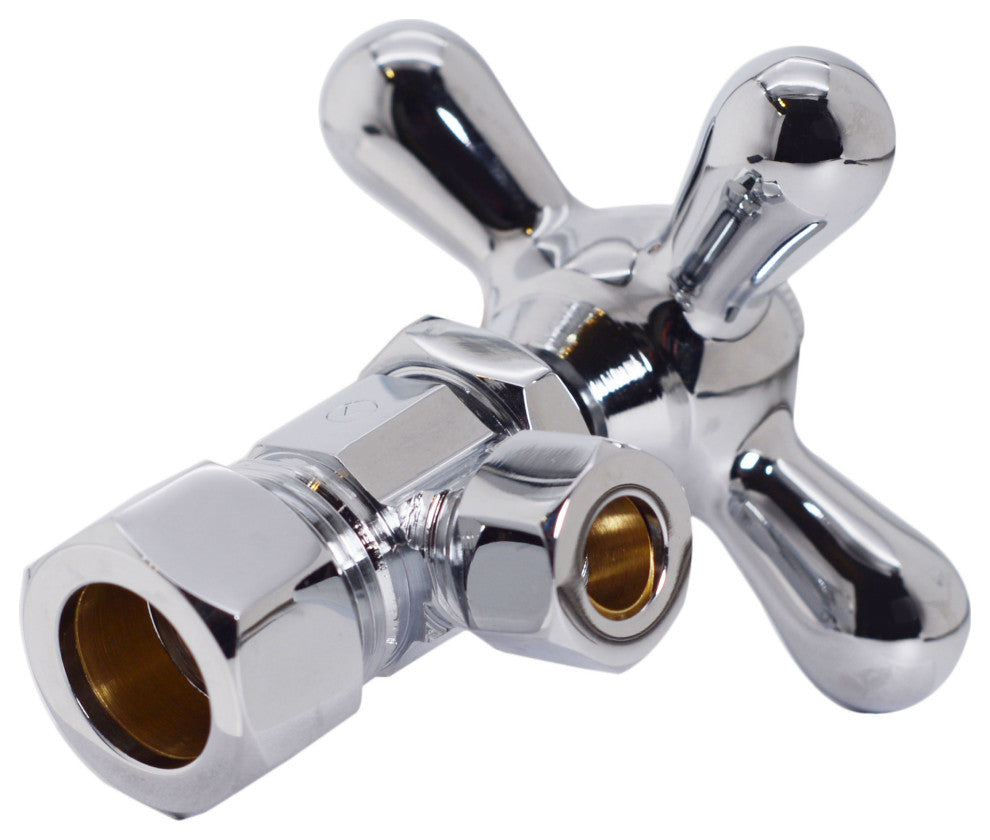 Supply Kit - 5/8" Od X 3/8" Od X 15" Corrugated In Polished Brass, Polished Chrome