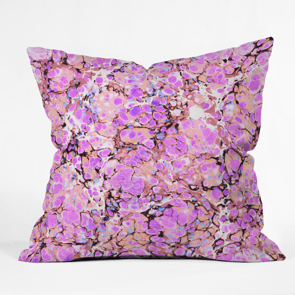 Amy Sia Marble Bubble Lilac Throw Pillow, 16"x16"