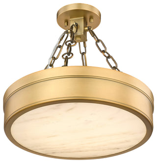Z-LITE 1-Light Semi Flush, Rubbed Brass
