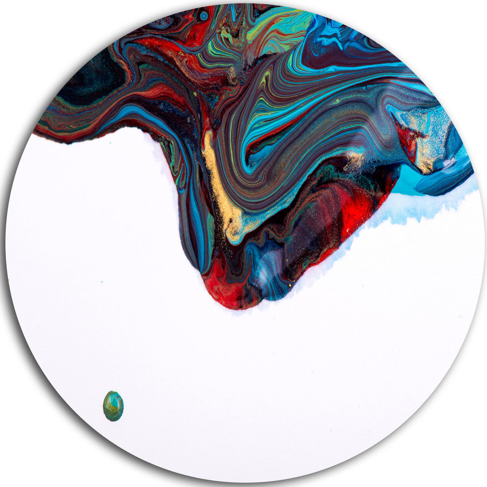 Multi-Color Abstract Acrylic Paint Mix, Abstract Round Wall Art, 11"